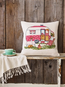 Broderi med campingvogn