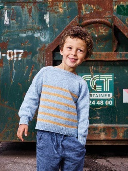 Strikkeopskrift på raglanbluse i striber