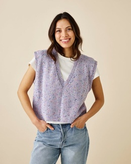 Strikkeopskrift til en Vest med dyb V-hals