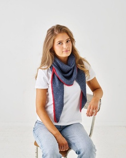 Strikkeopskrift på Retstrikket sjal med vrangkant