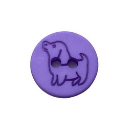 Knap med Lilla hund 15 mm
