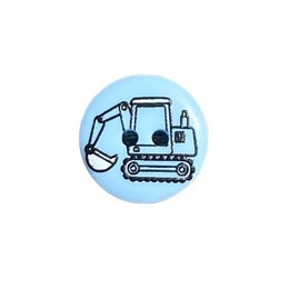 Blå knap med gravko 15 mm