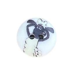 Plastikknap med et dansende får 15 mm