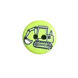 Grøn knap med gravko 15 mm