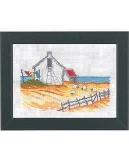 Broderikit med Får på stranden