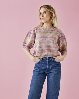 Strikkeopskrift til T-Shirt med pufærmer