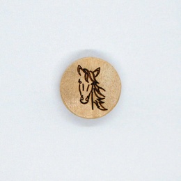 Træknap med hestemotiv.