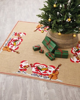 Broderi-kit til et firkantet juletræstæppe