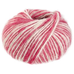 Garn Natural Alpaca Pelo 207 Råhvid/Kirsebærrød meleret