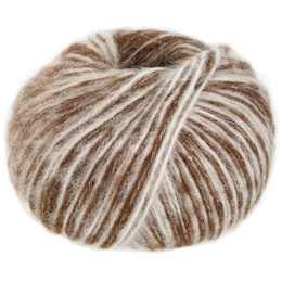 Garn Natural Alpaca Pelo 208 Råhvid/Mørkebrun meleret
