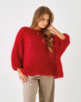 Strikkeopskrift til en oversize bluse med raglan