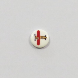 Plastikknap med flyvemaskine 13 mm