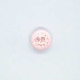 Lyserød knap med fødder 11 mm