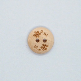Træknap med blomst 15 mm