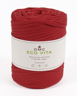 Spaghettigarn Eco Vita T-shirt Yarn Rød