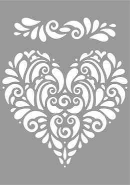 Stencil A5 Hjerte