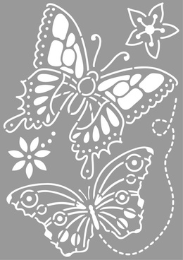 Stencil A4 Sommerfugle