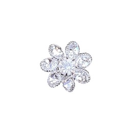 Blingknap med rhinsten i sølv