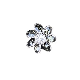 Blingknap med rhinsten i sort