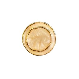 Plastikknap med Ecru og guldlook
