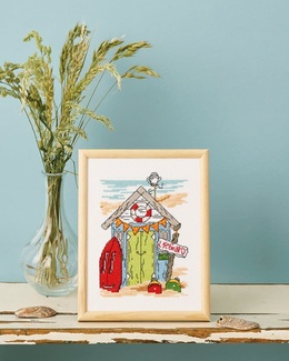 Broderi af moderne redningsstation