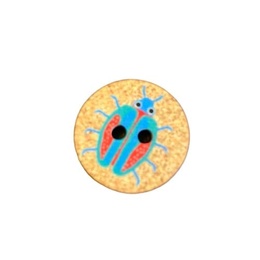 Knap med bille med 8 ben