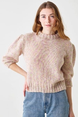 Strikkeopskrift til bluse med pufærmer