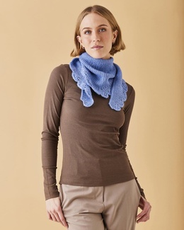 Strikkeopskrift til et Retstrikket sjal med bladkant