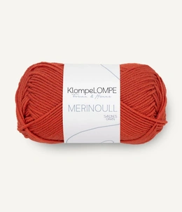 Garn KlompeLompe Merinoull 3837 Rød Tegl