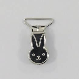 Seleclips med sød kanin til barnevognskæde eller suttesnor.