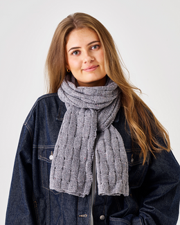 Strikkeopskrift til et Flettet halstørklæde