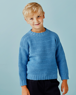 Strikkeopskrift til en Sweater til børn med striber i struktur