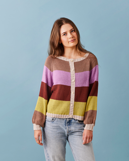 Strikkeopskrift til en stribet cardigan