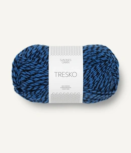Sokkegarn Tresko 6080 Blå/Sort