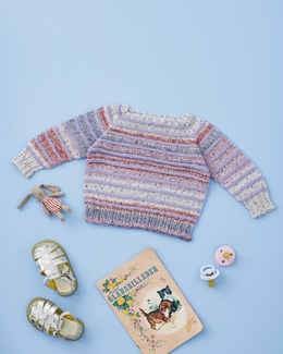 Stribet bluse med vrangriller