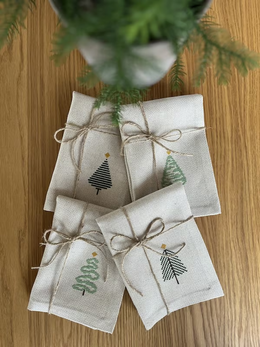 Broderikit til juleservietter Grøn jul