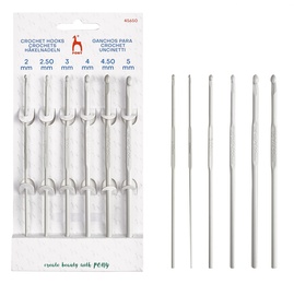 Billigt hæklenålesæt i aluminium.
