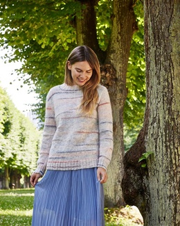 Strikkeopskrift til Basisbluse med vrangstriber - Strikkeopskrift