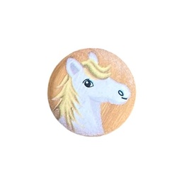 Træknap med hvid hest 15 mm