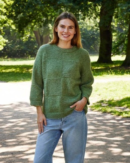 sweater-i-felter-strikkeopskrift