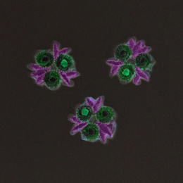 Strygemærker med lyserøde blomster 3 stk.