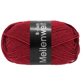 Meilenweit 8-trådet 9570 Rød strømpegarn til tykke sokker