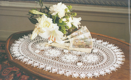 Hæklet oval dug opskrift