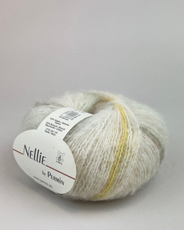 Garn Nellie 882410 Råhvid/gul/grøn