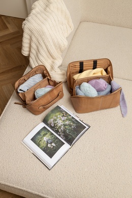 Project 10 Taupe projekttaske i læder