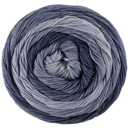 Blåt bomuldsgarn i striber