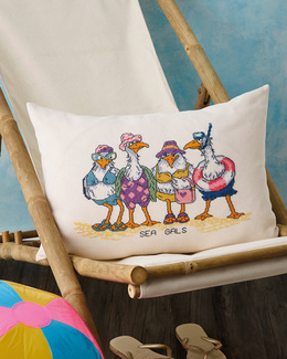 Sea Gals broderikit til pude