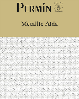 Precut broderistof Aida 5,4 tr. Metallic Silver