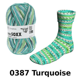 Gemstones Turqouise Strømpegarn med multifarvet mønster