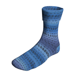 Flot blåt strømpegarn med et spændende mønster